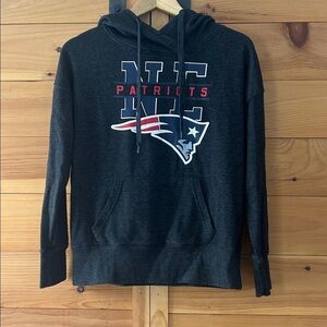 NFL Team New England Patriots Logo Charcoal Grey Hoodie